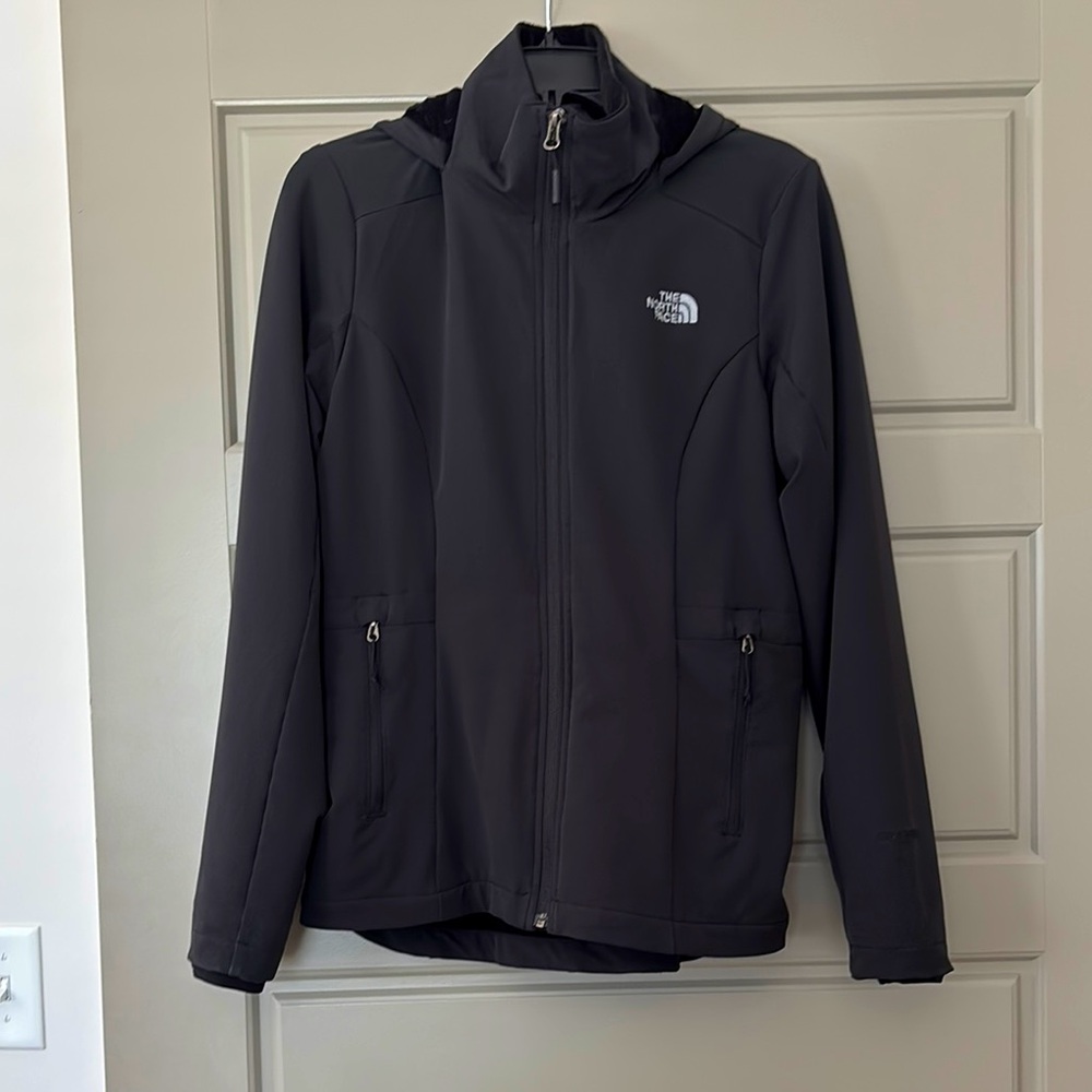 The North Face Black Fleece-Lined Hooded Jacket; Size S